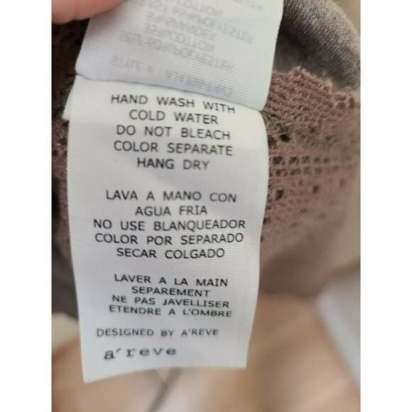 A'reve Womens BOHO Fairy Cardigan Medium Brown Crochet Button Front Oversized - Picture 8 of 8